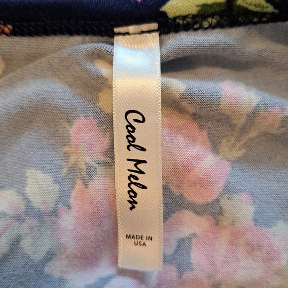 Cool Melon Floral Ruffle Peplum Blouse Size Medium - Picture 6 of 6